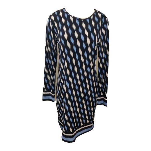 Michael Kors Dresses & Skirts - Michael Kors Women's Dress Long Sleeve Knee Length Size M Blue White Diamonds